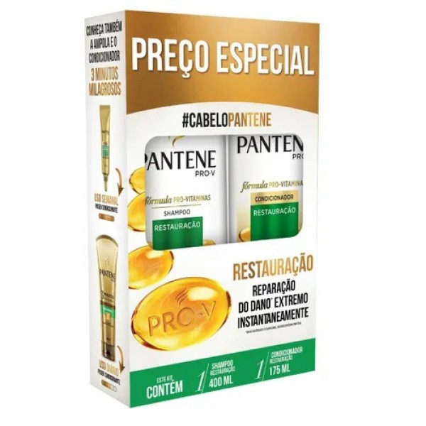 Kit Pantene Restauração Shampoo 400ML + Condicionado 175ML