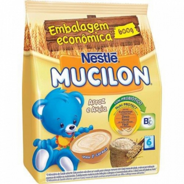 Mingau Arroz e Aveia Mucilon Nestlé Sachê 600G