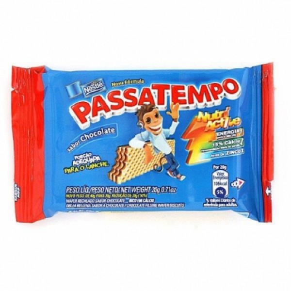 Biscoito Passatempo Mini Wafer Chocolate 20g