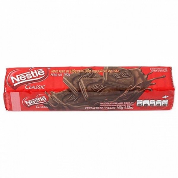 Biscoito Nestlé Classic Chocolate Recheado 140g