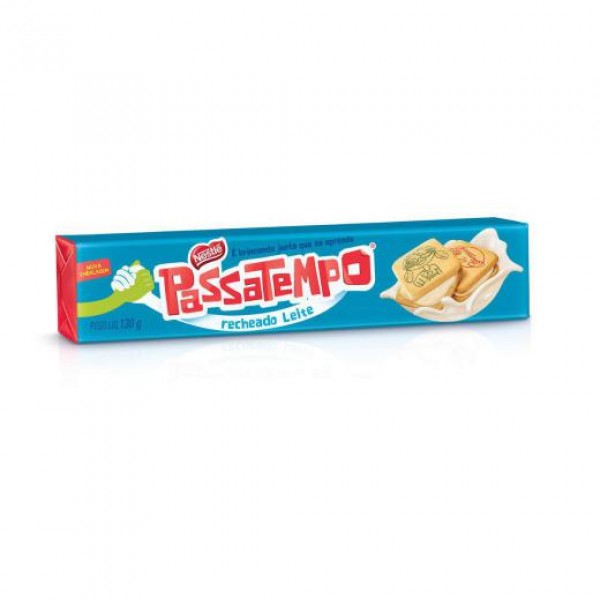 Biscoito Passatempo Recheado Leite 130g