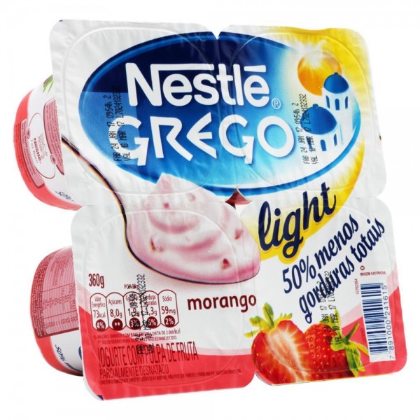 Iogurte Grego Light Sabor Morango Nestlé 360G
