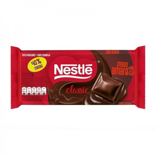 Chocolate Meio Amargo Nestlé Tablete 90G
