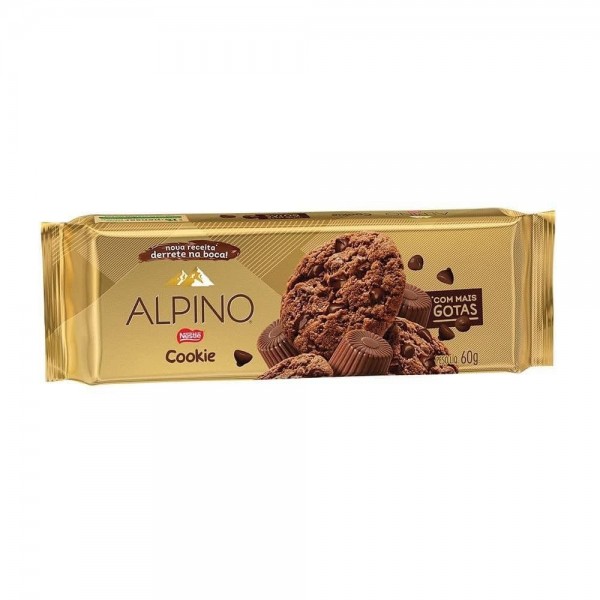 Biscoito Nestlé Alpino Cookie Gotas Chocolate 60G