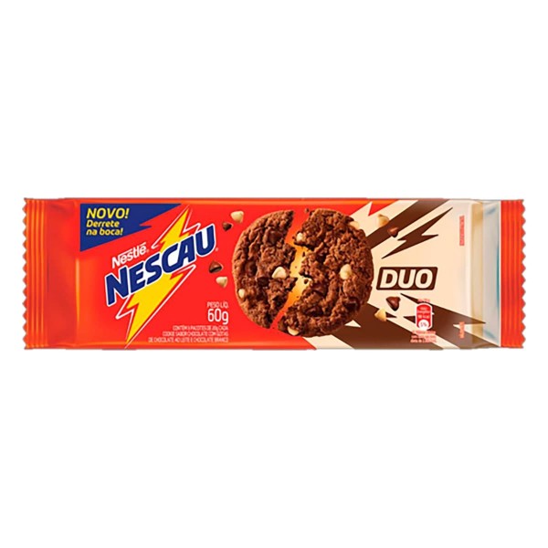 Biscoito Nescau Cookie Chocolate Duo 60G