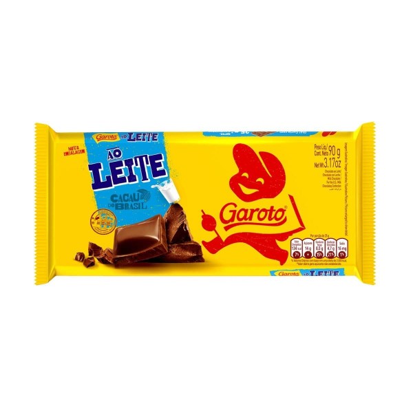 Chocolate Garoto ao Leite Tablete 90G