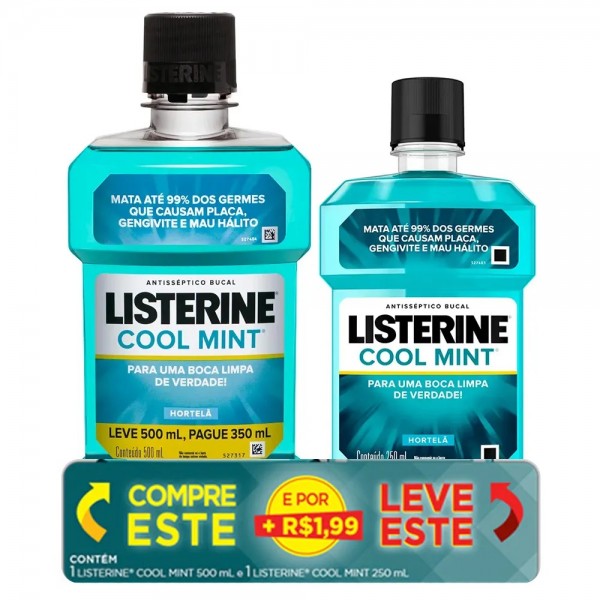 Antisséptico Bucal Listerine Cool Mint 500ML + 250ML 