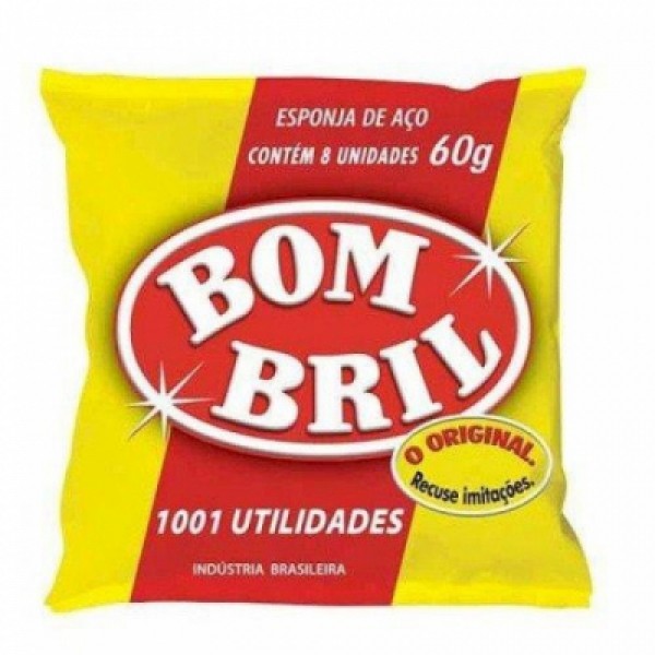 Esponja de Aço Bombril Pacote 60g com 8 Unidades