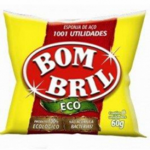 Esponja de Aço Bombril Pacote 60G com 8 Unidades