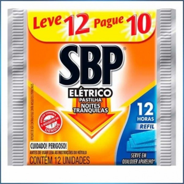 Inseticida Elétrico SBP 12 Horas em Pastilha Refil 