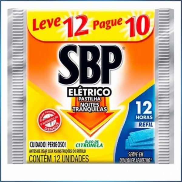 Inseticida Elétrico SBP 12 Horas com Óleo de Citronela em Pasti