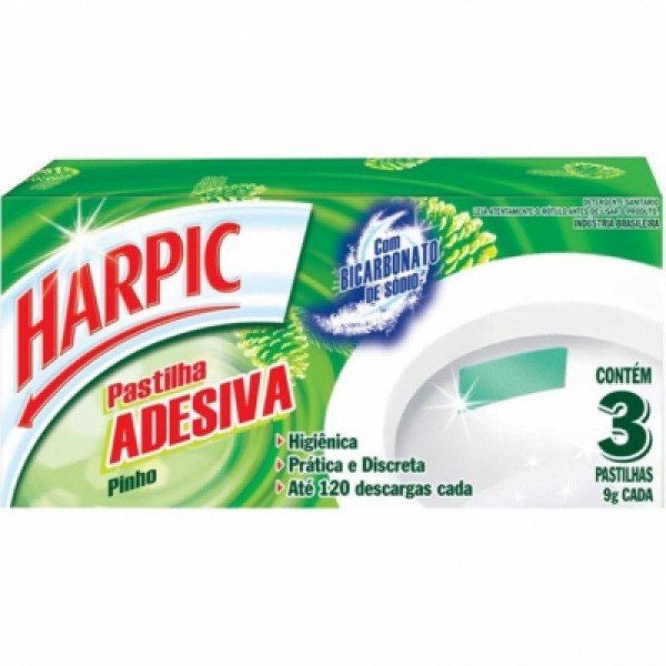 Desodorizador de Sanitário Harpic Pastilha Adesiva Pinho Campes