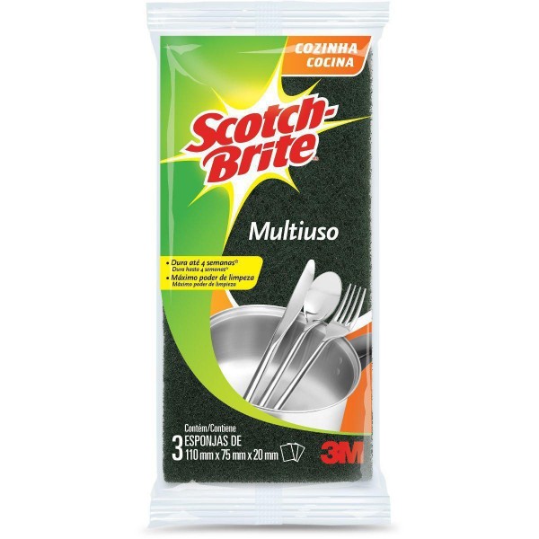 Esponja Scotch Brite Pacote com 3 Unidades