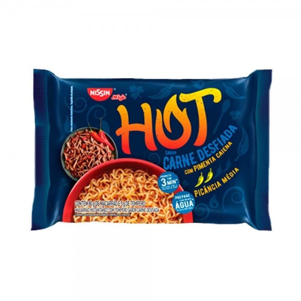 Macarrão Instantâneo Nissin Hot Carne Desfiada com Pimenta 85G
