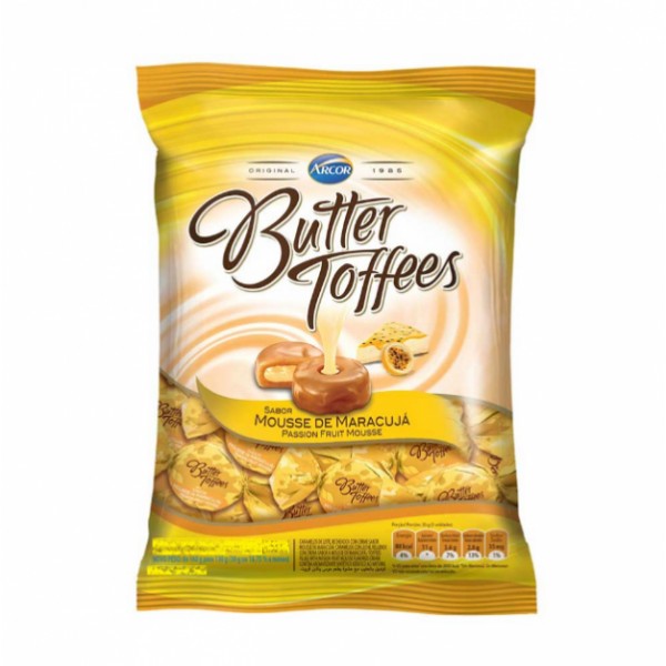 Bala Butter Toffees Mousse de Maracujá 600g - Arcor