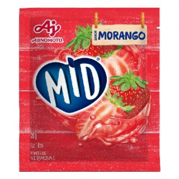 Refresco em Pó MID Morango 20G