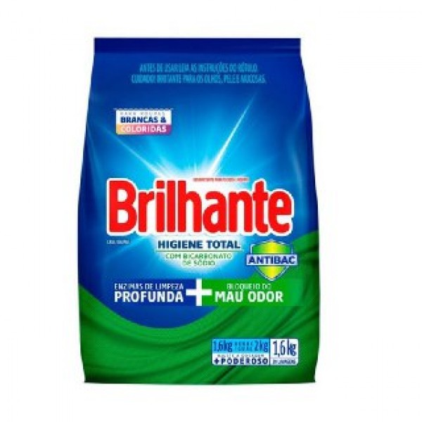 Sabão em Pó Brilhante Brilho Antibac 1,6KL