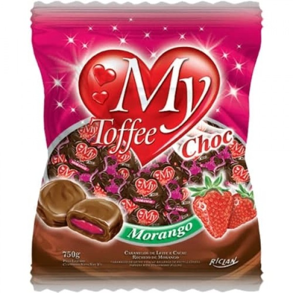 Bala My Toffee Recheada 600gr Morango