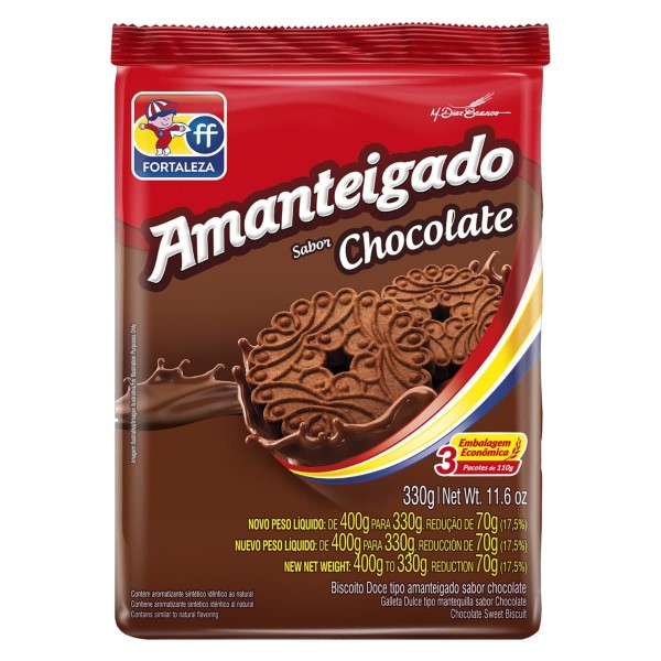 Biscoito Fortaleza Amanteigado chocolate 330G