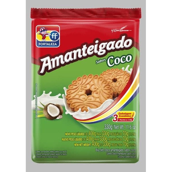 Biscoito Fortaleza Amanteigado Coco 330