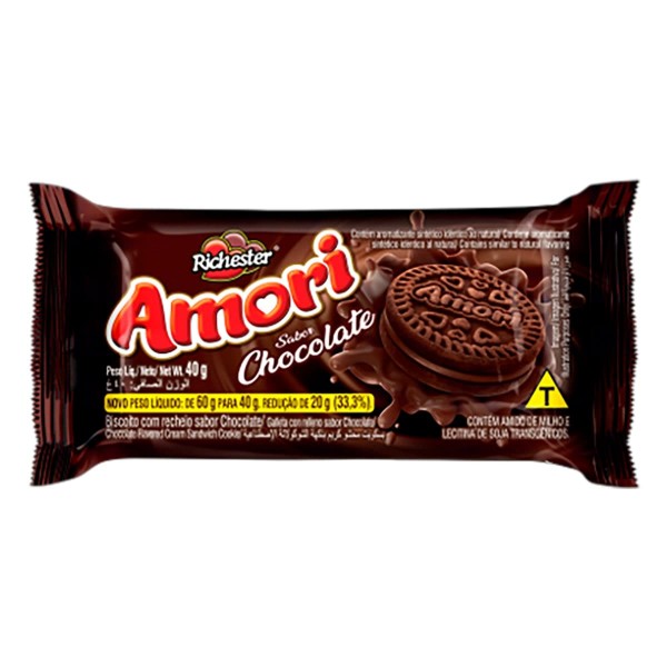 Biscoito Richester Amori Chocolate 40G