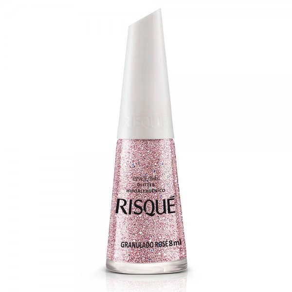 Esmalte Glitter Risqué Granulado Rose 8ML