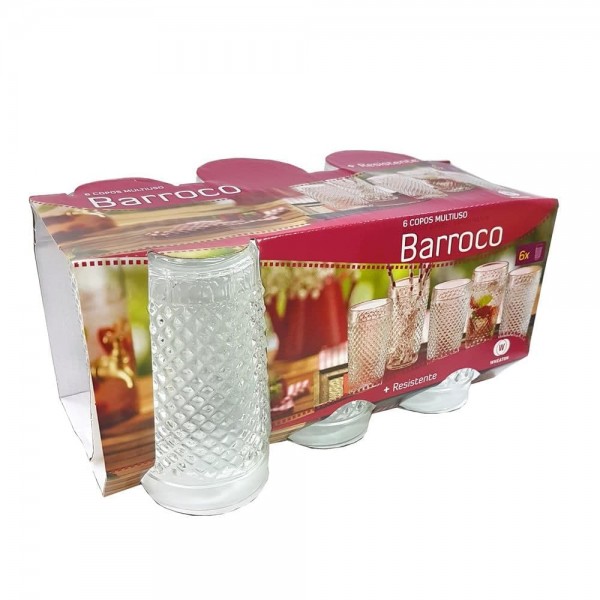 Conjunto de Copo Barroco Multiuso com 6 UND