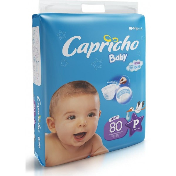 Fralda Capricho Baby Hiper P 80 Unidades