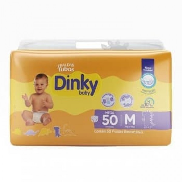 Fralda Dinky Baby Mega M 50 Unidades
