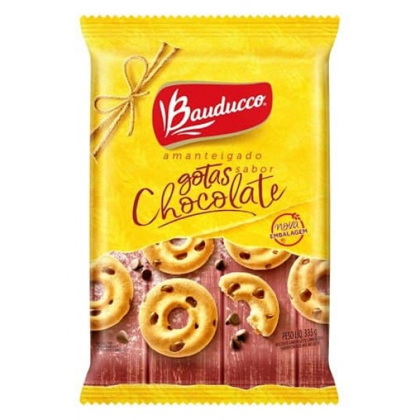 Biscoito Bauducco Amanteigado Gotas de Chocolate 335G