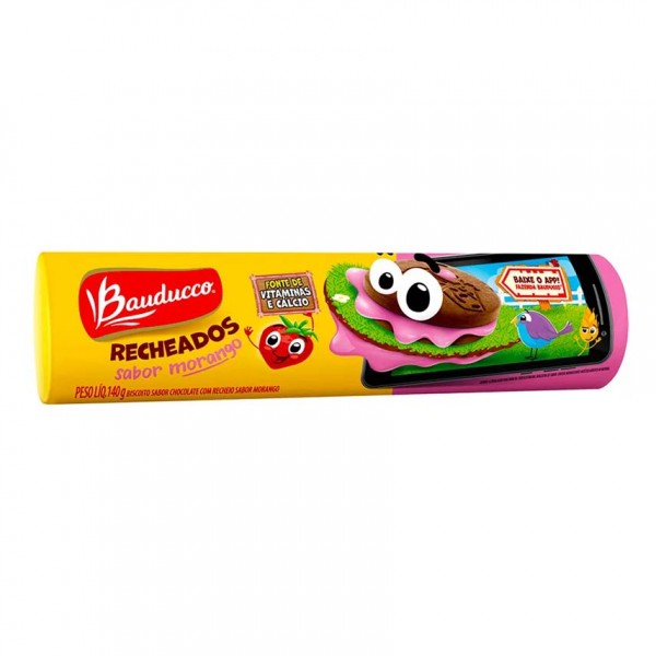 Biscoito Bauducco Recheado Morango 65g