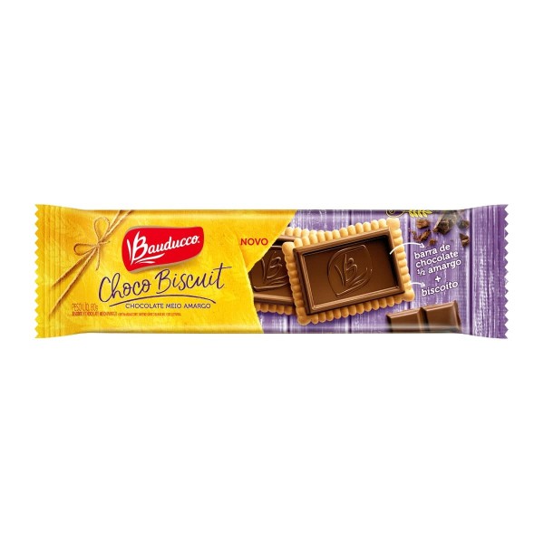 Biscoito Choco Biscuit Bauducco Meio Amargo 80G