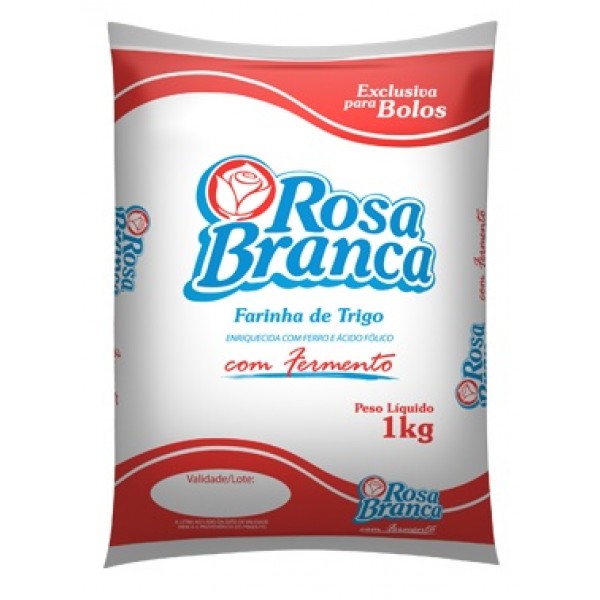 Farinha de Trigo Rosa Branca com Fermento 1kg