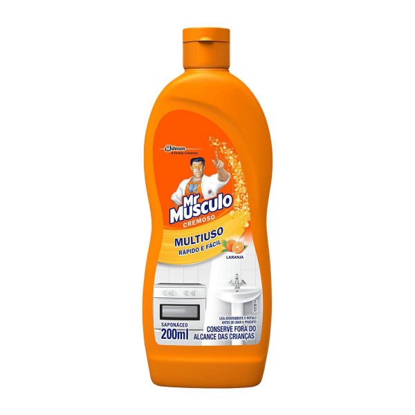 Saponáceo Cremoso Mr Músculo 3em 1 laranja 200ML