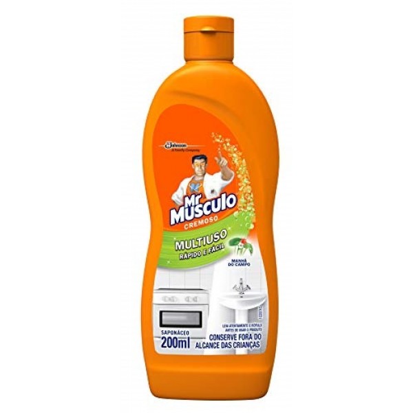 Saponáceo Cremoso Mr Músculo 3 em 1 Manhã do Campo 200ml