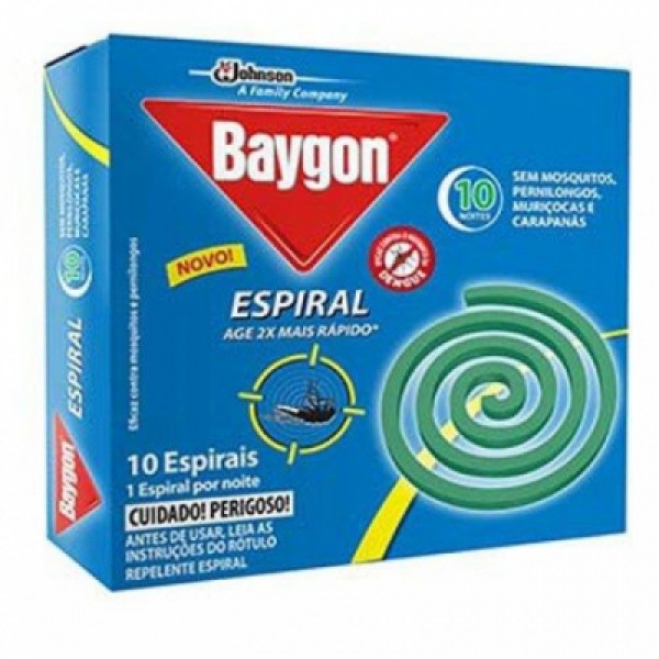 Inseticida Espiral Baygon com 10 Unidades + Suporte