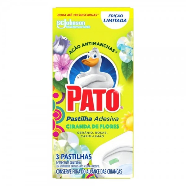 Pastilha Adesiva Pato Ciranda de Flores 3 Unidades