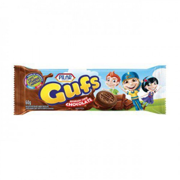 Biscoito Pilar Gufs Recheado Chocolate 60g