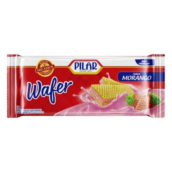 Biscoito Pilar Wafer Morango 100G