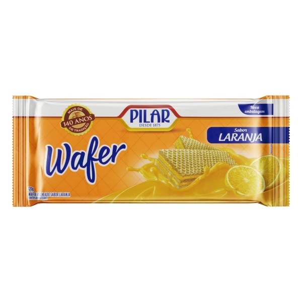 Biscoito Pilar Wafer Laranja 100G