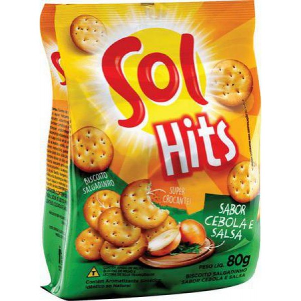 Biscoito Sol Hit Cebola E Salsa 80G