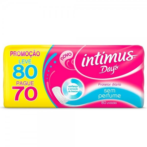 Absorvente Intimus Days Protetor Diário Sem Perfume 80 Unidades