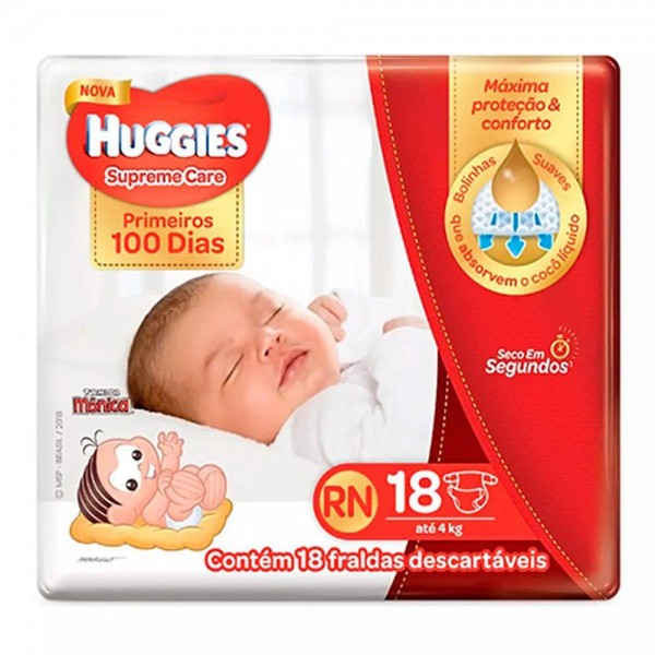 Fralda Huggies Supreme Care RN - 18 Unidades