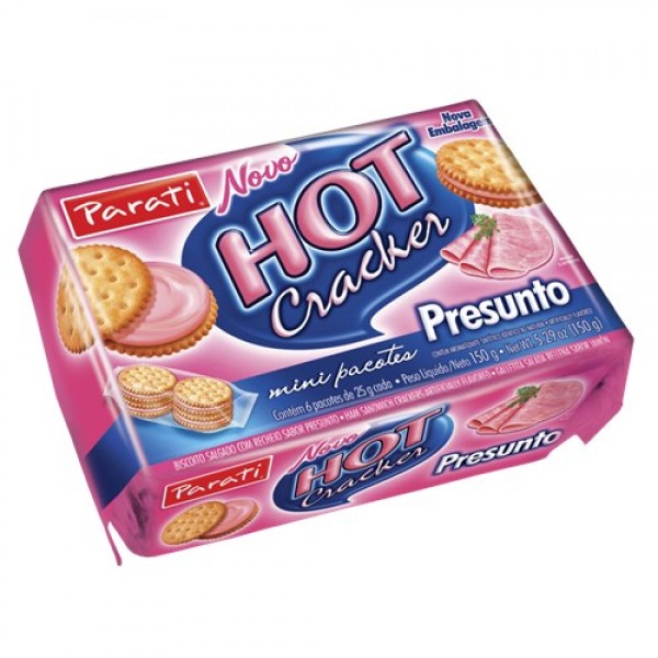 Biscoito Parati Hot Cracker Recheado Presunto 150g