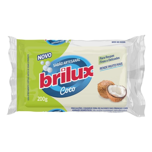 Sabão em Barra Brilux de Coco 200G