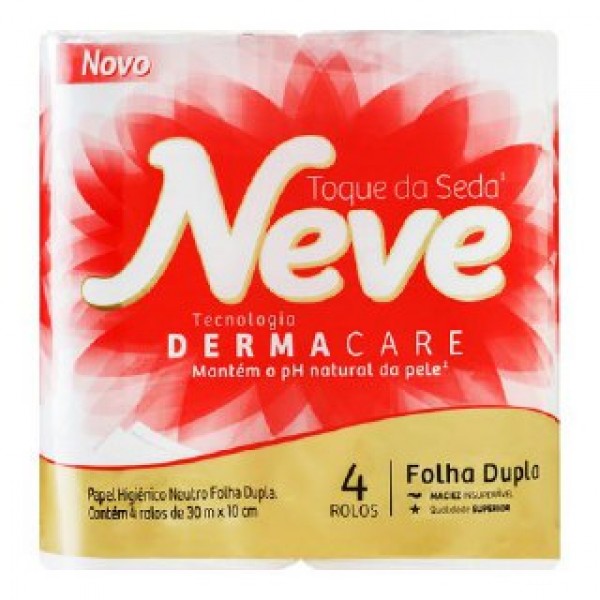 Papel Higiênico Neve Dermacare Folha Dupla  4 Rolo 20M 