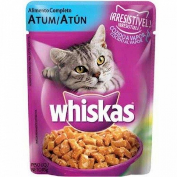 Whiskas Sachê Adulto Sabor Atum ao Molho 85g