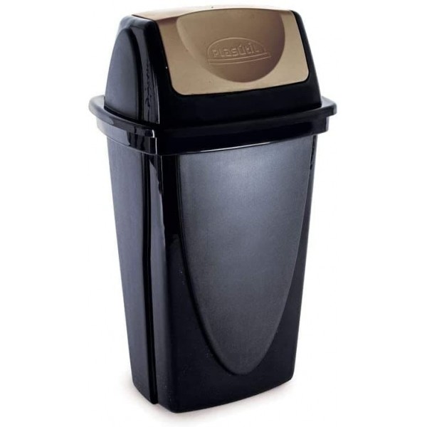 Lixeira Pasútil Black com Basculante 14LT
