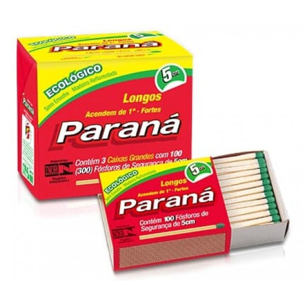 Fósforos Paraná 3 Caixas Com 100 Palitos
