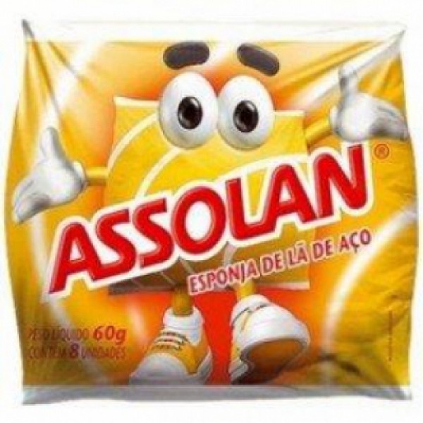 Lã de Aço Assolan Pacote 60g com 8 Unidades